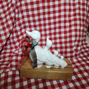 White Ceramic Duck Family Figurine